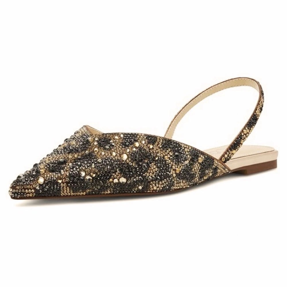 Betsey Johnson Vance Mule Rhinestone Embellished Flats.